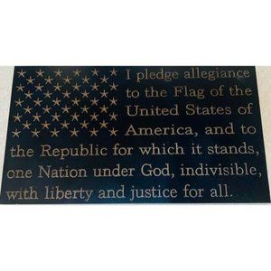 American Flag with The Pledge 18" x 11" sign